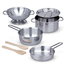 Load image into Gallery viewer, Stainless Steel Pots & Pans Play Set
