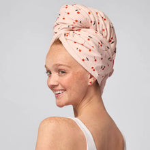 Load image into Gallery viewer, Xl Hair Towel Wrap - Cherry Print