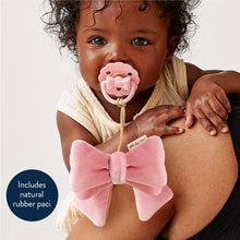 Load image into Gallery viewer, Bitzy Pal Natural Rubber Pacifier & Plush - Bow