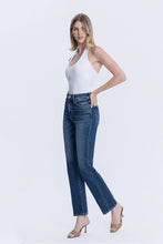 Load image into Gallery viewer, High Rise Full Length Dark Wash Straight Jeans