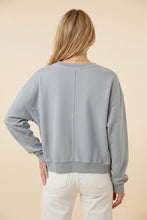 Load image into Gallery viewer, Floral Raw Edge Oversized Pullover Sweatshirt