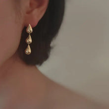 Load image into Gallery viewer, Triple Teardrop Cascade Earrings