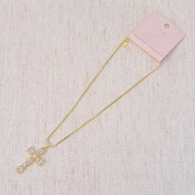 Load image into Gallery viewer, Vintage Sparkle Cross Pendant Necklace