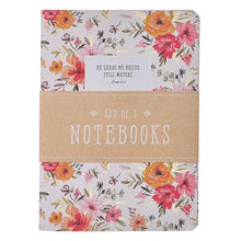 Load image into Gallery viewer, He Leads Me Pink Floral Large Notebook Set