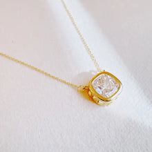 Load image into Gallery viewer, Cushion Cut Bezel Diamond Necklace