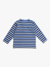 Load image into Gallery viewer, Boys Periwinkle Blue Stripe Knit Long Sleeve Henley Tee