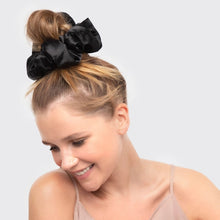 Load image into Gallery viewer, Satin Sleep Pillow Scrunchie, Black & Gold - 2 Pack