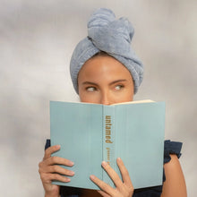 Load image into Gallery viewer, Plush Microfiber Hair Towel Turban with Bow - Coastal Blue