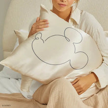 Load image into Gallery viewer, Kitsch & Mickey and Minnie Satin Pillowcase - Mr. Mouse, Cream