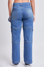 Load image into Gallery viewer, Junior High Rise Straight Leg Cargo Jeans