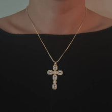 Load image into Gallery viewer, Vintage Sparkle Cross Pendant Necklace