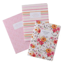 Load image into Gallery viewer, He Leads Me Pink Floral Large Notebook Set