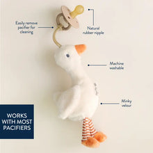 Load image into Gallery viewer, Bitzy Pal Natural Rubber Pacifier & Plush - Goose