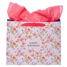 Load image into Gallery viewer, Happy Birthday Large Landscape Gift Bag Set with Card
