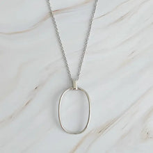 Load image into Gallery viewer, Sleek Oval Pendant Long Necklace