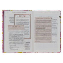 Load image into Gallery viewer, Pink Floral Spiritual Growth Bible - New Living Traslation