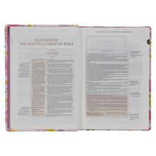 Load image into Gallery viewer, Pink Floral Spiritual Growth Bible - New Living Traslation