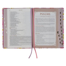 Load image into Gallery viewer, Pink Floral Spiritual Growth Bible - New Living Traslation