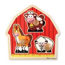 Load image into Gallery viewer, Barnyard Animals Jumbo Knob Puzzle - 3 Pieces