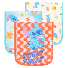Load image into Gallery viewer, COPPER PEARL® Premium Burp Cloths 3pk - Disney Stitch Dreamsicles