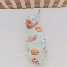 Load image into Gallery viewer, COPPER PEARL® Knit Swaddle Blanket - Sports Medley