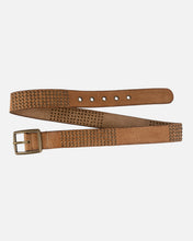 Load image into Gallery viewer, Conrad | Rectangle Buckle Leather Studded Belt TAUPE