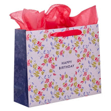 Load image into Gallery viewer, Happy Birthday Large Landscape Gift Bag Set with Card