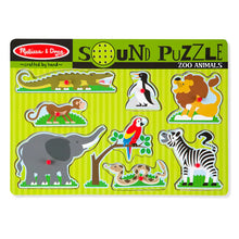 Load image into Gallery viewer, Zoo Animals Sound Puzzle - 8 Pieces