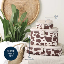 Load image into Gallery viewer, Pack Like A Boss Diaper Bag Packing Cubes - Giddy Up! Cow Print