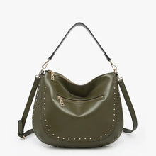 Load image into Gallery viewer, Aurelia Studded Hobo w/ Crossbody Strap