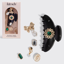 Load image into Gallery viewer, Kitschpop™️ Curved Claw Clip 7pc Set Vintage - Black