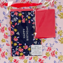 Load image into Gallery viewer, Happy Birthday Large Landscape Gift Bag Set with Card