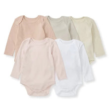 Load image into Gallery viewer, Set of 5 Solid Long Sleeve Bodysuits - Pink Sand