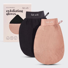 Load image into Gallery viewer, Exfoliating Gloves 2pc Set - Black & Terracotta