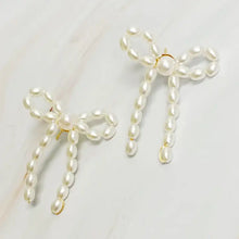Load image into Gallery viewer, Pearl Bow Ballerina Earrings
