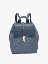 Load image into Gallery viewer, Denim Studded Whipstitch Backpack