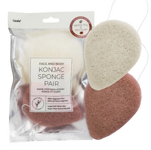 Load image into Gallery viewer, Konjac Sponge Pair Face and Body
