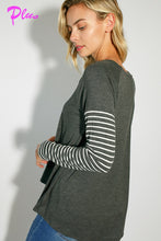 Load image into Gallery viewer, Solid Stripe Mix Baseball Top
