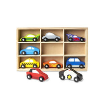 Load image into Gallery viewer, Wooden Cars Set - 9 Pieces
