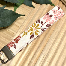 Load image into Gallery viewer, Mauve Party Florals Print Fabric Keychain - Key Fob
