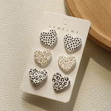 Load image into Gallery viewer, Heart Shaped Acrylic Earring Set of Three
