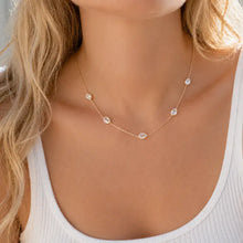 Load image into Gallery viewer, Teardrop Gem Station Necklace – Clear
