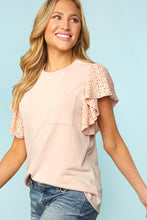 Load image into Gallery viewer, Eyelet Lace Ruffle Frill Top
