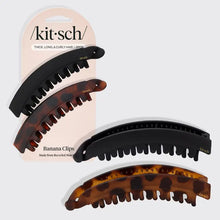 Load image into Gallery viewer, Banana Clip 2pc- Black &amp; Tort
