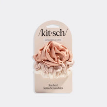 Load image into Gallery viewer, Rosette Ruched Satin Scrunchies 3pc Set - Terracotta
