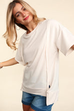 Load image into Gallery viewer, Oversized Oatmeal French Terry Knit Pullover Top
