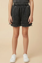 Load image into Gallery viewer, Girls Washed Side Bow Detail Knit Shorts
