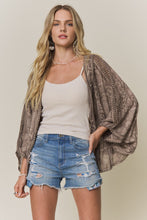 Load image into Gallery viewer, Mocha Embroidered Kimono Cardigan
