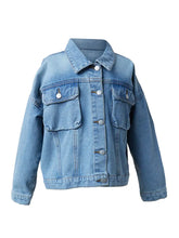 Load image into Gallery viewer, Smurfette Graphic Cargo Denim Jacket
