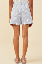 Load image into Gallery viewer, Girls Bow Printed Distressed Denim Shorts
